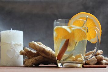 Christmas hot ginger with oranges