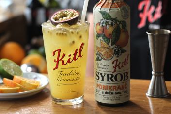 Orange cocktail with passion fruit