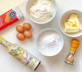 Ingredience na citronový cheesecake
