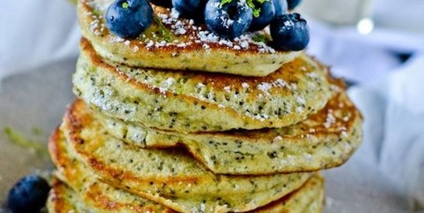 Poppy Seed & Lime Pancakes with Kitl Elderflower Syrup